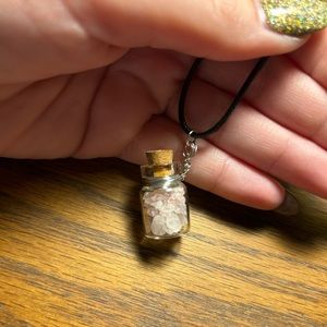 Hand made rose quartz necklace